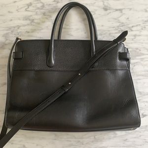 Cuyana Work Satchel- Smooth/pebbled black